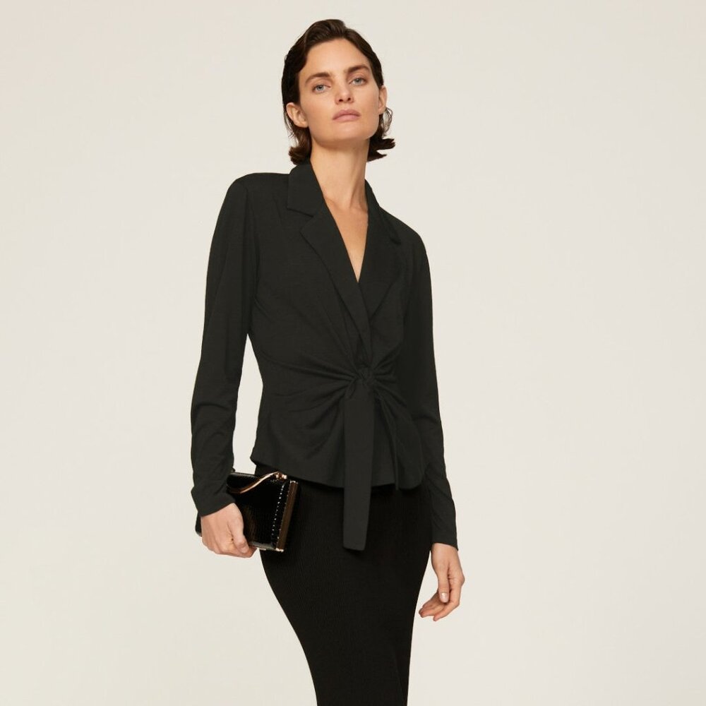 Refined Knit Wrap Top